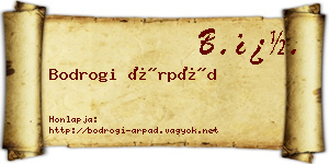 Bodrogi Árpád névjegykártya