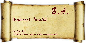 Bodrogi Árpád névjegykártya