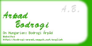 arpad bodrogi business card