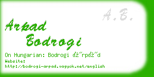 arpad bodrogi business card